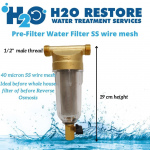 Prefilter Water Filter First Step of Water Purifier System Brass 40 Micron Stainless Steel Mesh