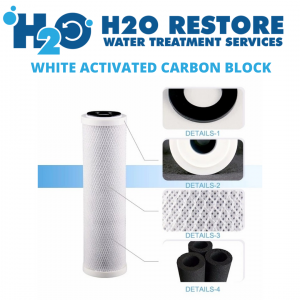 Carbon Block White / CTO Size 20" x 2.75" for removal of Chlorine, Taste, Odor ideal for 3rd Stage Water Filtration System Water Filter Pre Filter for Reverse Osmosis